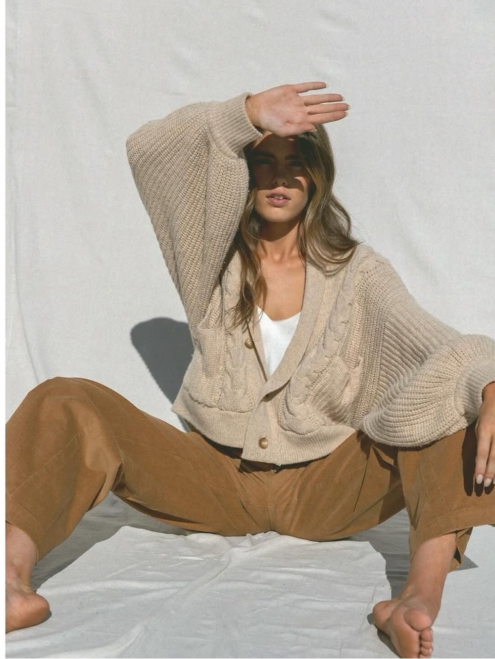 Golden Brown the Label Jericho Cardigan Sweater - Picture 3 of 6